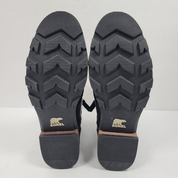 Sorel Emelie Women's Genuine Shearling Short Lace Cozy Black Boots US Size 7 NWB - Picture 10 of 12